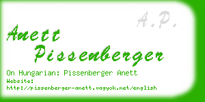 anett pissenberger business card